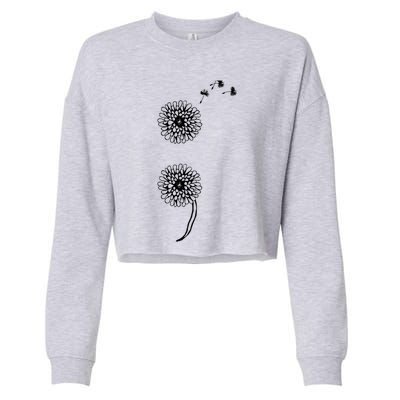 Semicolon Project Suicide Prevention Blowball Dandelion Gift Cropped Pullover Crew