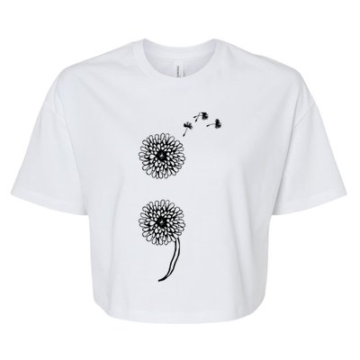 Semicolon Project Suicide Prevention Blowball Dandelion Gift Bella+Canvas Jersey Crop Tee