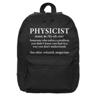 Scientist Physics Student Funny Physicist Definition 16 in Basic Backpack
