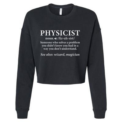 Scientist Physics Student Funny Physicist Definition Cropped Pullover Crew