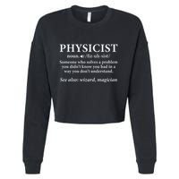 Scientist Physics Student Funny Physicist Definition Cropped Pullover Crew
