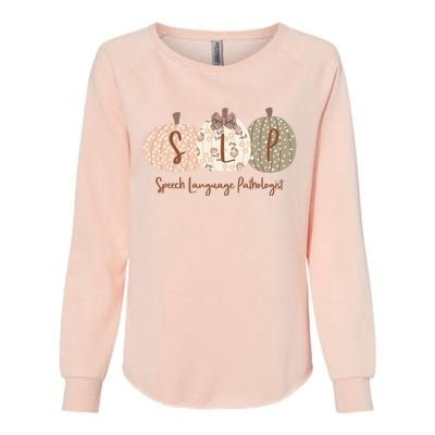 Slp Pumpkin Speech Language Pathologist Fall Autumn Womens California Wash Sweatshirt