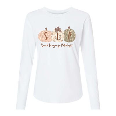 Slp Pumpkin Speech Language Pathologist Fall Autumn Womens Cotton Relaxed Long Sleeve T-Shirt