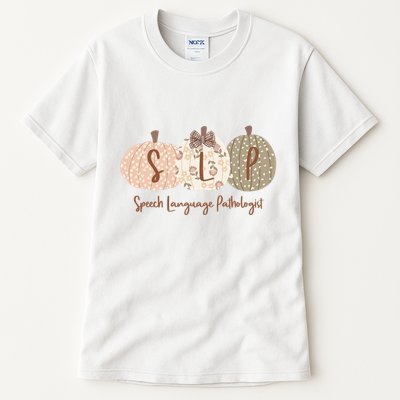 Slp Pumpkin Speech Language Pathologist Fall Autumn Tall T-Shirt