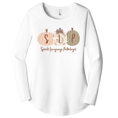 Slp Pumpkin Speech Language Pathologist Fall Autumn Women's Perfect Tri Tunic Long Sleeve Shirt