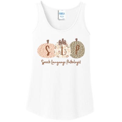 Slp Pumpkin Speech Language Pathologist Fall Autumn Ladies Essential Tank