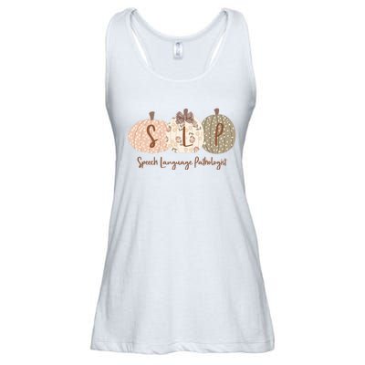 Slp Pumpkin Speech Language Pathologist Fall Autumn Ladies Essential Flowy Tank