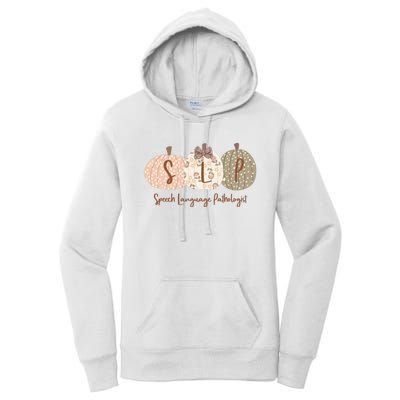 Slp Pumpkin Speech Language Pathologist Fall Autumn Women's Pullover Hoodie