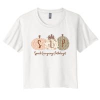 Slp Pumpkin Speech Language Pathologist Fall Autumn Women's Crop Top Tee