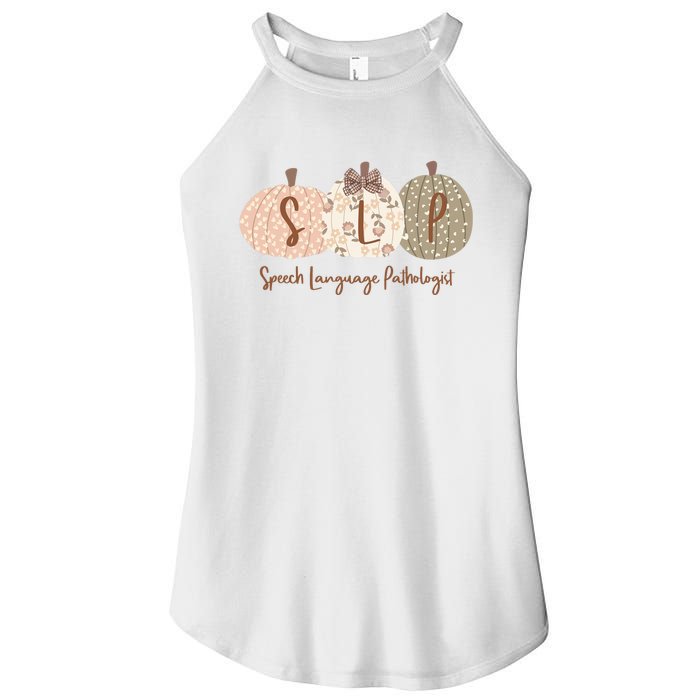 Slp Pumpkin Speech Language Pathologist Fall Autumn Women’s Perfect Tri Rocker Tank