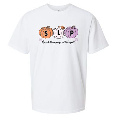 Slp Pumpkin Speech Language Pathologist Grade Fall Autumn Sueded Cloud Jersey T-Shirt