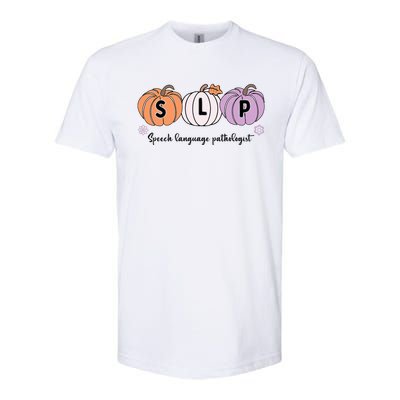 Slp Pumpkin Speech Language Pathologist Grade Fall Autumn Softstyle CVC T-Shirt