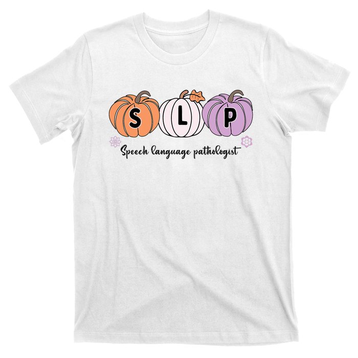 Slp Pumpkin Speech Language Pathologist Grade Fall Autumn T-Shirt