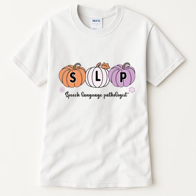 Slp Pumpkin Speech Language Pathologist Grade Fall Autumn Tall T-Shirt