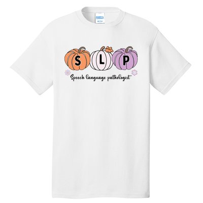 Slp Pumpkin Speech Language Pathologist Grade Fall Autumn Tall T-Shirt