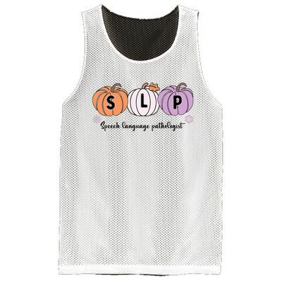 Slp Pumpkin Speech Language Pathologist Grade Fall Autumn Mesh Reversible Basketball Jersey Tank