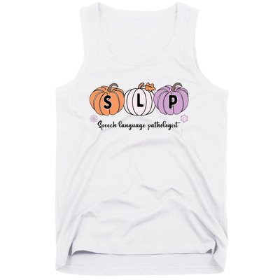 Slp Pumpkin Speech Language Pathologist Grade Fall Autumn Tank Top