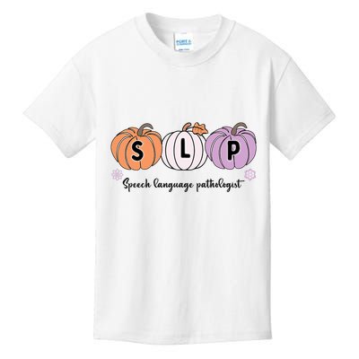 Slp Pumpkin Speech Language Pathologist Grade Fall Autumn Kids T-Shirt