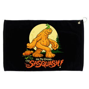 Sasquash! Pumpkin Squash Funny Halloween Sasquatch Bigfoot Grommeted Golf Towel