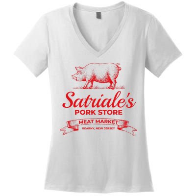 Satriale’S Pork Store Kearny New Jersey Women's V-Neck T-Shirt