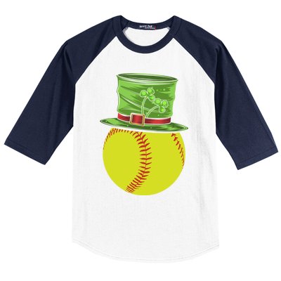 Softball Player Sport St Patrick's Saint Pattys Day Gift Baseball Sleeve Shirt