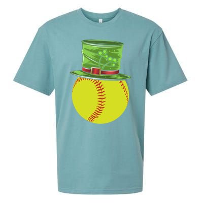 Softball Player Sport St Patrick's Saint Pattys Day Gift Sueded Cloud Jersey T-Shirt