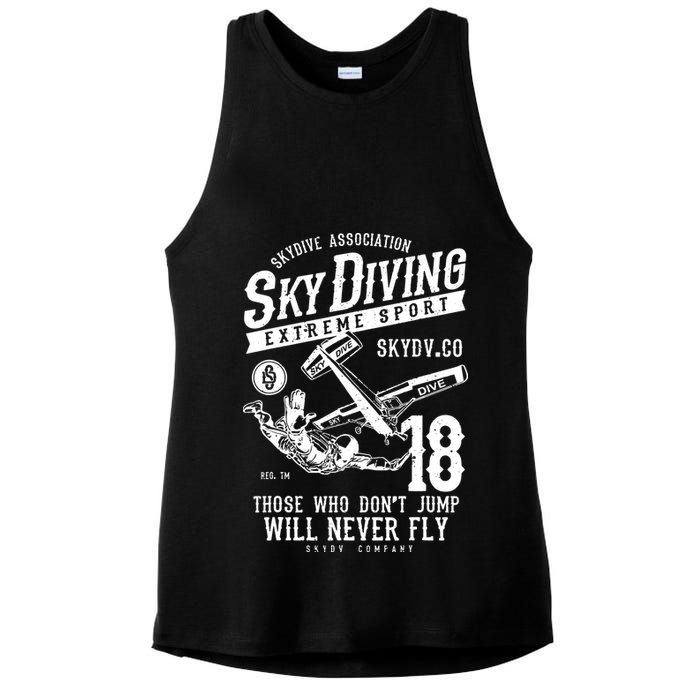 Skydiving Parachuting Skydive Tee Skydiver Ladies PosiCharge Tri-Blend Wicking Tank