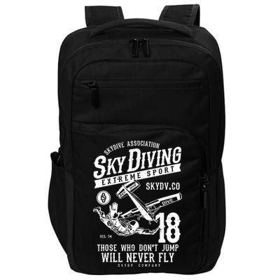 Skydiving Parachuting Skydive Tee Skydiver Impact Tech Backpack