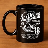 Skydiving Parachuting Skydive Tee Skydiver 11oz C Handle Ceramic Mug