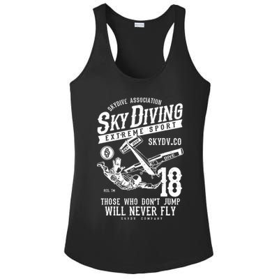Skydiving Parachuting Skydive Tee Skydiver Ladies PosiCharge Competitor Racerback Tank