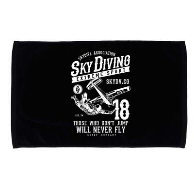 Skydiving Parachuting Skydive Tee Skydiver Microfiber Hand Towel