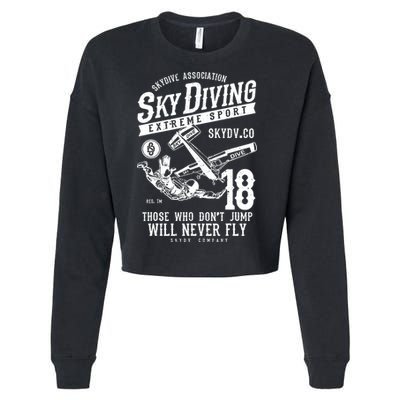 Skydiving Parachuting Skydive Tee Skydiver Cropped Pullover Crew