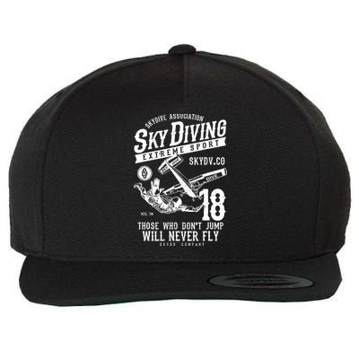 Skydiving Parachuting Skydive Tee Skydiver Wool Snapback Cap