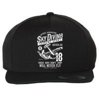 Skydiving Parachuting Skydive Tee Skydiver Wool Snapback Cap