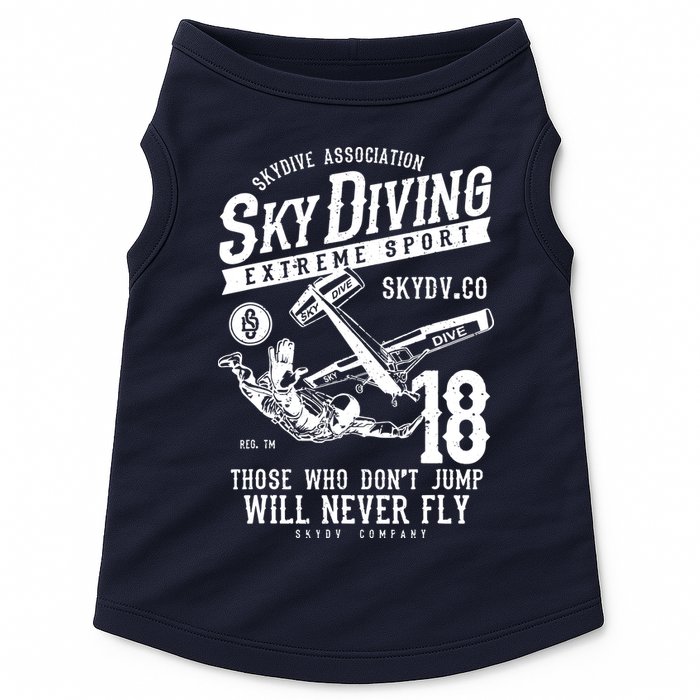 Skydiving Parachuting Skydive Tee Skydiver Doggie Tank