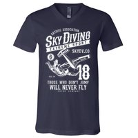 Skydiving Parachuting Skydive Tee Skydiver V-Neck T-Shirt