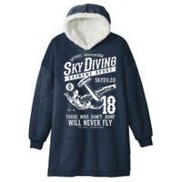 Skydiving Parachuting Skydive Tee Skydiver Hooded Wearable Blanket