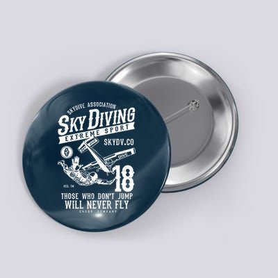 Skydiving Parachuting Skydive Tee Skydiver Button