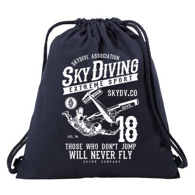 Skydiving Parachuting Skydive Tee Skydiver Drawstring Bag