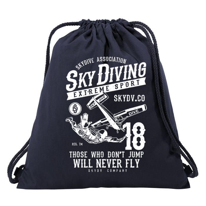 Skydiving Parachuting Skydive Tee Skydiver Drawstring Bag