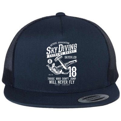 Skydiving Parachuting Skydive Tee Skydiver Flatbill Hat