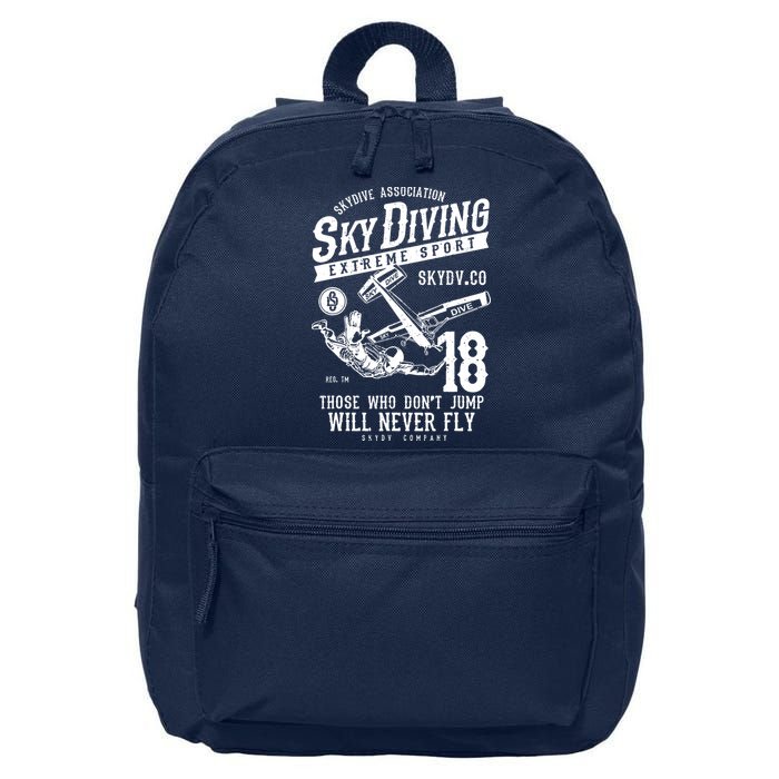Skydiving Parachuting Skydive Tee Skydiver 16 in Basic Backpack