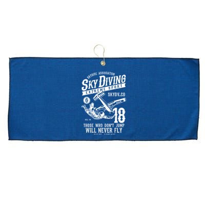 Skydiving Parachuting Skydive Tee Skydiver Large Microfiber Waffle Golf Towel