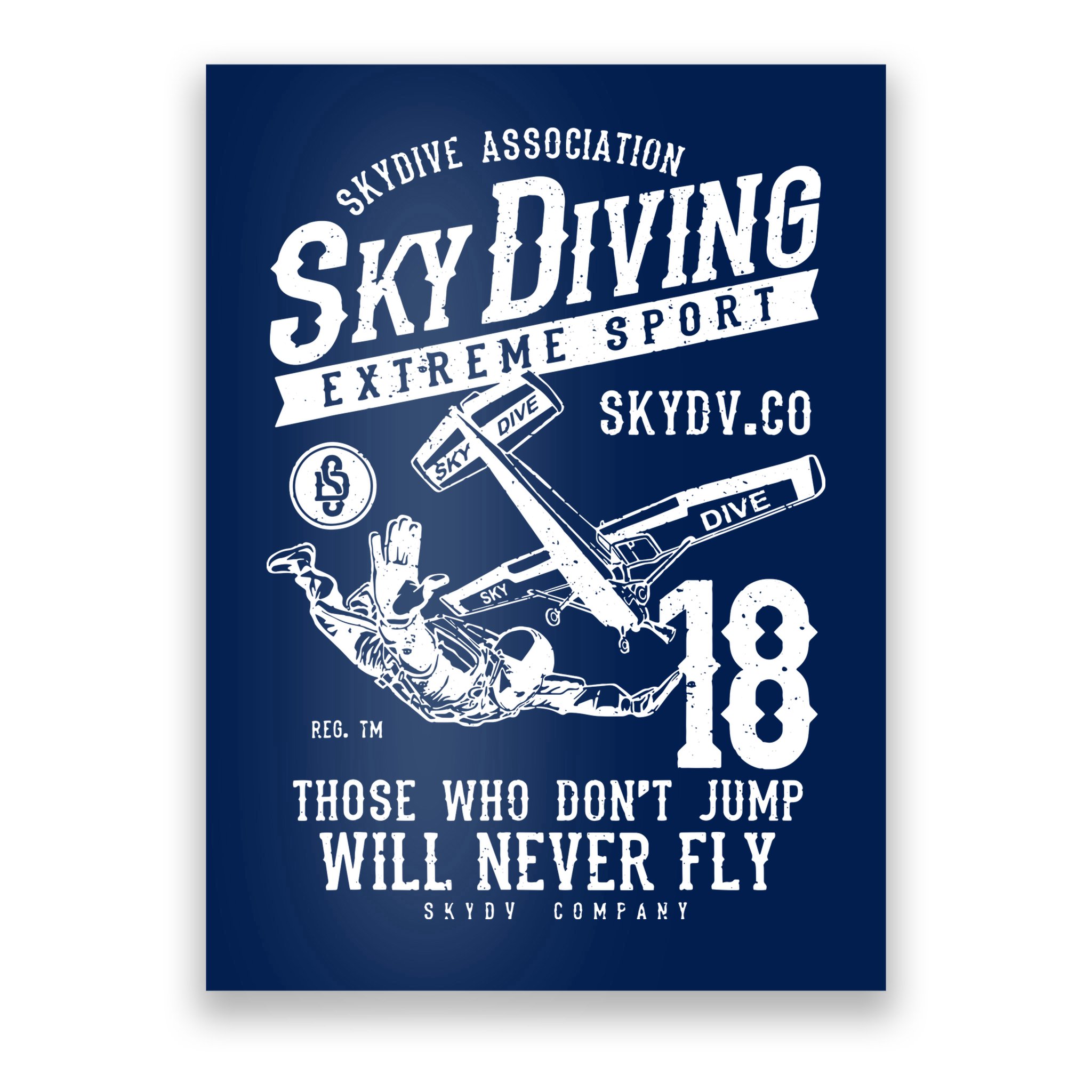 Skydiving Parachuting Skydive Tee Skydiver Poster
