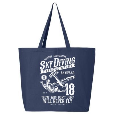 Skydiving Parachuting Skydive Tee Skydiver 25L Jumbo Tote