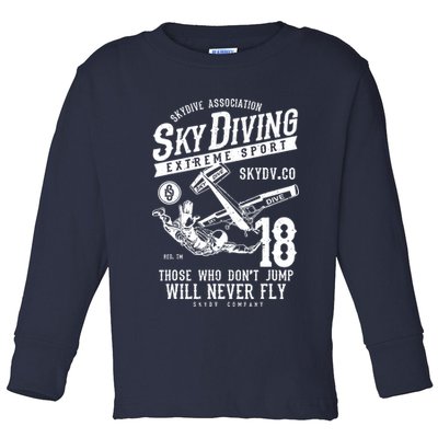 Skydiving Parachuting Skydive Tee Skydiver Toddler Long Sleeve Shirt