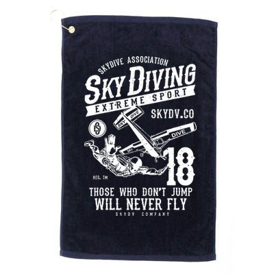 Skydiving Parachuting Skydive Tee Skydiver Golf Towel
