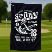 Skydiving Parachuting Skydive Tee Skydiver Golf Towel