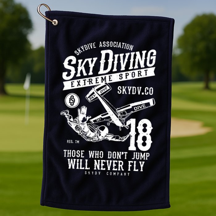 Skydiving Parachuting Skydive Tee Skydiver Golf Towel