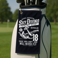 Skydiving Parachuting Skydive Tee Skydiver Golf Towel